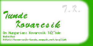 tunde kovarcsik business card